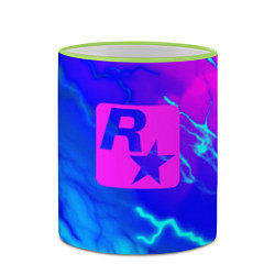 Кружка 3D Rockstar storm молнии, цвет: 3D-светло-зеленый кант — фото 2