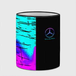 Кружка 3D Mercedes benz неон текстура, цвет: 3D-черный кант — фото 2