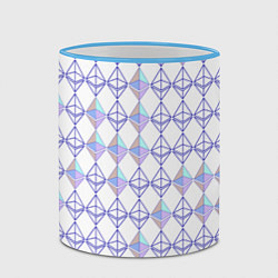 Кружка 3D Криптовалюта Ethereum на белом, цвет: 3D-небесно-голубой кант — фото 2