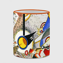 Кружка 3D Кандинский картина - шумная акварель, цвет: 3D-оранжевый кант — фото 2