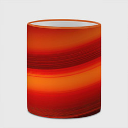 Кружка 3D Красная изогнутая абстракция, цвет: 3D-оранжевый кант — фото 2