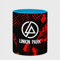 Кружка 3D Linkin park краски текстуры, цвет: 3D-белый + небесно-голубой — фото 2