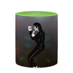 Кружка 3D Michael Jackson в прыжке, цвет: 3D-белый + светло-зеленый — фото 2