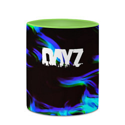 Кружка 3D Dayz огонь синий, цвет: 3D-белый + светло-зеленый — фото 2