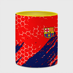 Кружка 3D Барселона спорт краски текстура, цвет: 3D-белый + желтый — фото 2