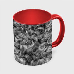 Кружка 3D Кудрявая шерсть баранов, цвет: 3D-белый + красный