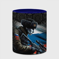 Кружка 3D Я русский солдат, цвет: 3D-белый + синий — фото 2