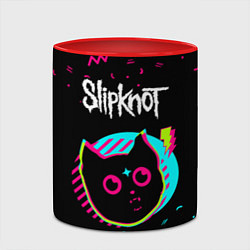 Кружка 3D Slipknot - rock star cat, цвет: 3D-белый + красный — фото 2