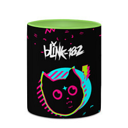 Кружка 3D Blink 182 - rock star cat, цвет: 3D-белый + светло-зеленый — фото 2