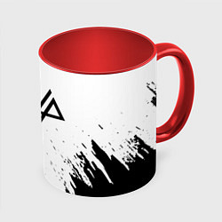 Кружка 3D Linkin park краски чёрнобелый, цвет: 3D-белый + красный