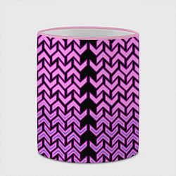 Кружка 3D Розовые галки на чёрном фоне киберпанк, цвет: 3D-розовый кант — фото 2