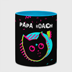 Кружка 3D Papa Roach - rock star cat, цвет: 3D-белый + небесно-голубой — фото 2