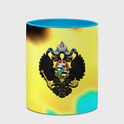 Кружка 3D Российская империя герб краски, цвет: 3D-белый + небесно-голубой — фото 2
