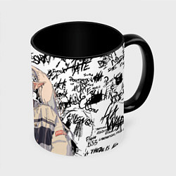 Кружка 3D Фрирен граффити, цвет: 3D-белый + черный