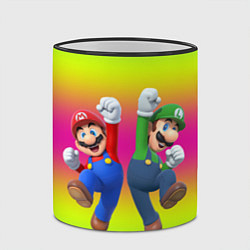 Кружка 3D Братья Марио, цвет: 3D-черный кант — фото 2