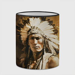 Кружка 3D Североамериканский индеец, цвет: 3D-черный кант — фото 2