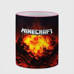 Кружка 3D Minecraft огненные кубики, цвет: 3D-розовый кант — фото 2