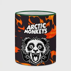 Кружка 3D Arctic Monkeys рок панда и огонь, цвет: 3D-зеленый кант — фото 2