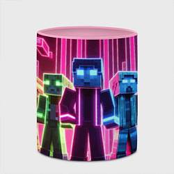 Кружка 3D Minecraft characters - neon glow, цвет: 3D-белый + розовый — фото 2