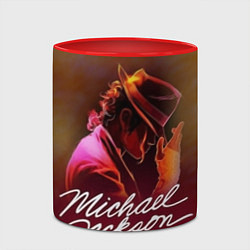 Кружка 3D Michael Jackson нарисованный кистью, цвет: 3D-белый + красный — фото 2