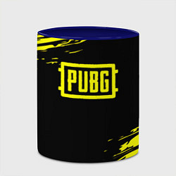 Кружка 3D Pubg текстура краски жёлтые, цвет: 3D-белый + синий — фото 2