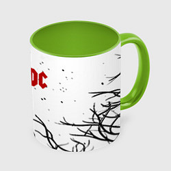 Кружка 3D AC DC steel bend, цвет: 3D-белый + светло-зеленый