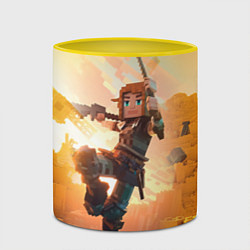 Кружка 3D Персонаж Minecraft ниндзя, цвет: 3D-белый + желтый — фото 2
