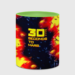 Кружка 3D Thirty Seconds to Mars огненное лого, цвет: 3D-белый + светло-зеленый — фото 2