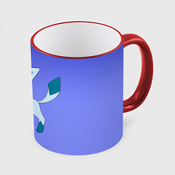 Кружка 3D Glaceon Pokemon, цвет: 3D-красный кант