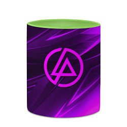 Кружка 3D Linkin park neon stripes logo, цвет: 3D-белый + светло-зеленый — фото 2