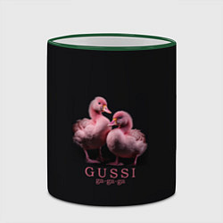 Кружка 3D Два маленьких гуся: Gussi ga-ga-ga, цвет: 3D-зеленый кант — фото 2