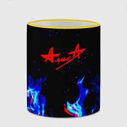 Кружка 3D Алиса глитч огонь, цвет: 3D-желтый кант — фото 2