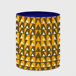 Кружка 3D Узор из треугольников жёлтый, цвет: 3D-белый + синий — фото 2