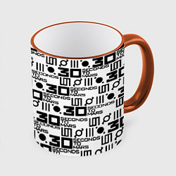 Кружка 3D Thirty Seconds to Mars pattern rock, цвет: 3D-оранжевый кант