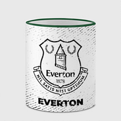 Кружка 3D Everton с потертостями на светлом фоне, цвет: 3D-зеленый кант — фото 2