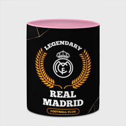 Кружка 3D Лого Real Madrid и надпись legendary football club, цвет: 3D-белый + розовый — фото 2