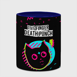 Кружка 3D Five Finger Death Punch - rock star cat, цвет: 3D-белый + синий — фото 2
