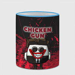 Кружка 3D Chicken gun clown, цвет: 3D-небесно-голубой кант — фото 2