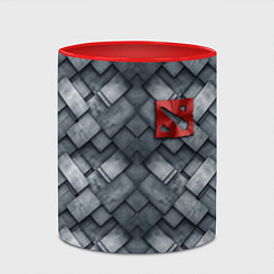 Кружка 3D Dota - metal texture logo, цвет: 3D-белый + красный — фото 2