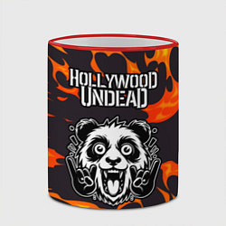 Кружка 3D Hollywood Undead рок панда и огонь, цвет: 3D-красный кант — фото 2