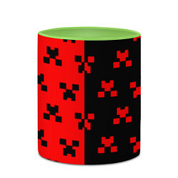 Кружка 3D Minecraft creeper logo, цвет: 3D-белый + светло-зеленый — фото 2