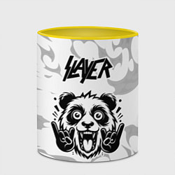 Кружка 3D Slayer рок панда на светлом фоне, цвет: 3D-белый + желтый — фото 2