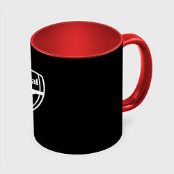 Кружка 3D Arsenal fc белое лого, цвет: 3D-белый + красный
