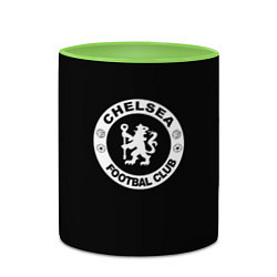 Кружка 3D Chelsea fc белое лого, цвет: 3D-белый + светло-зеленый — фото 2