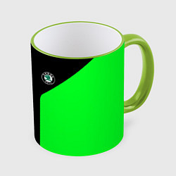 Кружка 3D Skoda pattern sport green, цвет: 3D-светло-зеленый кант