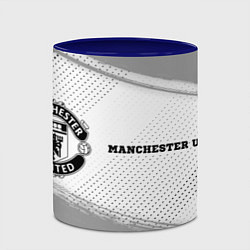 Кружка 3D Manchester United sport на светлом фоне по-горизон, цвет: 3D-белый + синий — фото 2