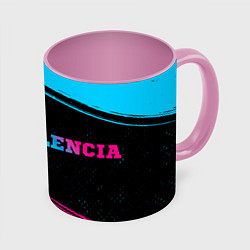 Кружка 3D Valencia - neon gradient по-горизонтали, цвет: 3D-белый + розовый