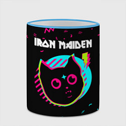 Кружка 3D Iron Maiden - rock star cat, цвет: 3D-небесно-голубой кант — фото 2