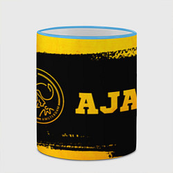 Кружка 3D Ajax - gold gradient по-горизонтали, цвет: 3D-небесно-голубой кант — фото 2