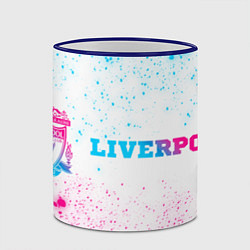 Кружка 3D Liverpool neon gradient style по-горизонтали, цвет: 3D-синий кант — фото 2